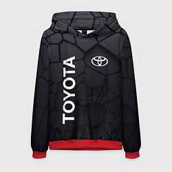 Толстовка-худи мужская Toyota 3D плиты, цвет: 3D-красный
