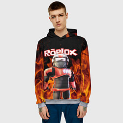 Толстовка-худи мужская ROBLOX FIRE РОБЛОКС ОГОНЬ ПОЖАРНЫЙ, цвет: 3D-меланж — фото 2