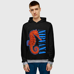 Толстовка-худи мужская NIRVANA SEAHORSE, цвет: 3D-меланж — фото 2