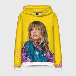 Толстовка-худи мужская Красотка Тейлор, цвет: 3D-белый