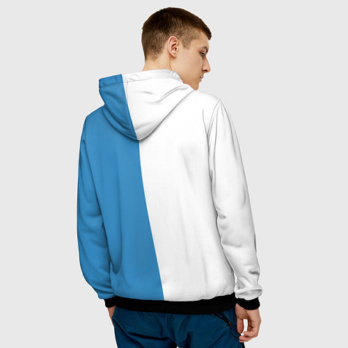 Мужская толстовка Крутые Санта и Олень / 3D-Черный – фото 4