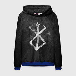Толстовка-худи мужская BERSERK LOGO GRUNGE, цвет: 3D-синий
