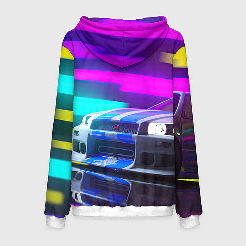 Мужская толстовка NISSAN GT-R SKYLINE / 3D-Белый – фото 2