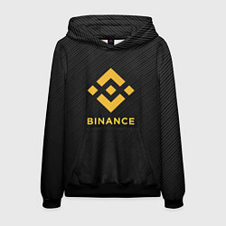 Толстовка-худи мужская БИНАНС ЛОГО CARBON BINANCE LOGO, цвет: 3D-черный