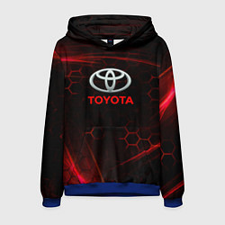 Толстовка-худи мужская Toyota Неоновые соты, цвет: 3D-синий