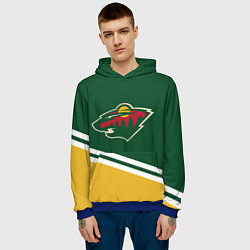 Толстовка-худи мужская Minnesota Wild NHL, цвет: 3D-синий — фото 2