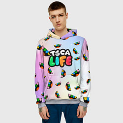 Толстовка-худи мужская Toca Life: Smile Logo, цвет: 3D-меланж — фото 2