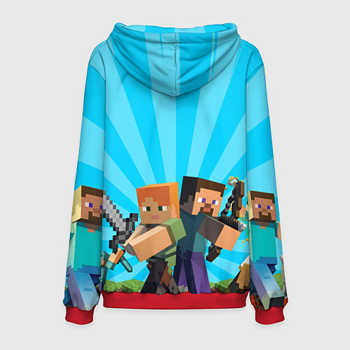 Мужская толстовка МАЙНКРАФТ ГЕРОИ ИГРЫ MINECRAFT / 3D-Красный – фото 2
