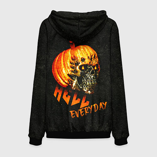 Мужская толстовка Helloween череп тыква scull pumkin / 3D-Черный – фото 2