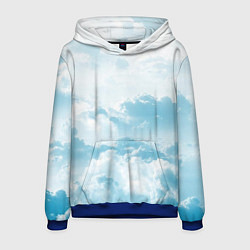 Толстовка-худи мужская Плотные облака, цвет: 3D-синий