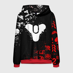 Толстовка-худи мужская DESTINY 2 RED & WHITE PATTERN LOGO, цвет: 3D-красный