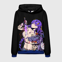 Толстовка-худи мужская Сегун Райден балл модная с мечом genshin impact, цвет: 3D-синий