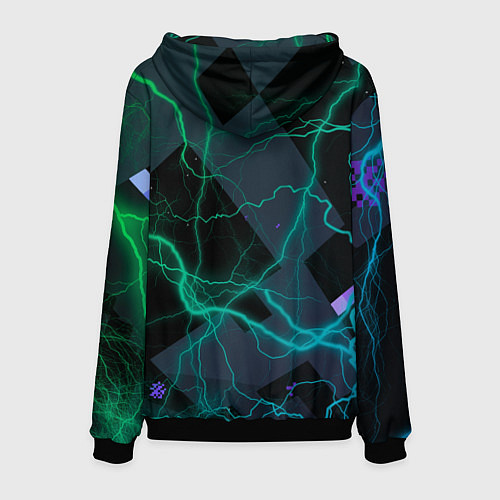 Мужская толстовка Молнии Майнкрафт / 3D-Черный – фото 2