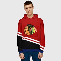 Толстовка-худи мужская Chicago Blackhawks, NHL, цвет: 3D-синий — фото 2