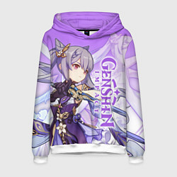 Толстовка-худи мужская Геншин импакт: Кэ Цин, цвет: 3D-белый