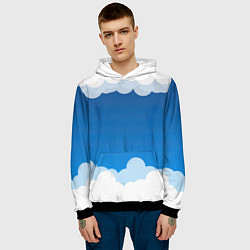 Толстовка-худи мужская Полёт в облаках, цвет: 3D-черный — фото 2