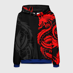 Толстовка-худи мужская КРАСНЫЙ ДРАКОН ТАТУ RED DRAGON TATTOO, цвет: 3D-синий