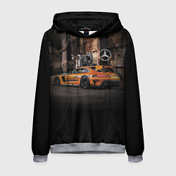 Толстовка-худи мужская Мерседес АМГ в стиле Loft, цвет: 3D-меланж