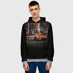 Толстовка-худи мужская Мерседес АМГ в стиле Loft, цвет: 3D-меланж — фото 2