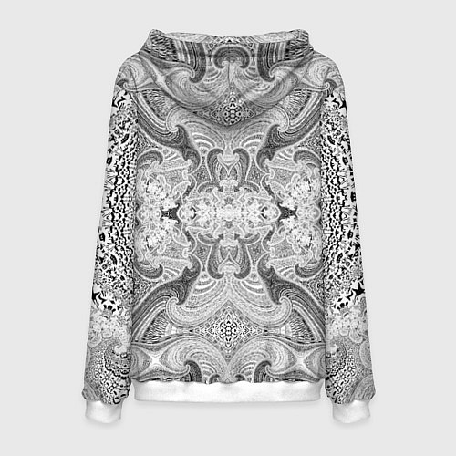 Мужская толстовка Черно-белый абстрактный узор / 3D-Белый – фото 2