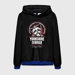 Толстовка-худи мужская Йоркширский Терьер Yorkshire Terrier, цвет: 3D-синий