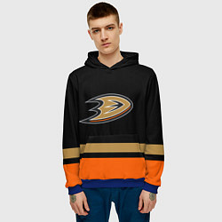 Толстовка-худи мужская Anaheim Ducks Анахайм Дакс, цвет: 3D-синий — фото 2