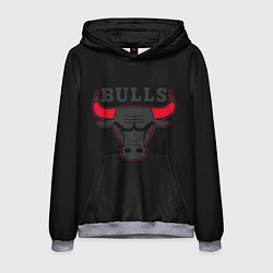 Толстовка-худи мужская CHICAGO BULLS ЧИКАГО БУЛЛС ЯРОСТЬ БЫКА, цвет: 3D-меланж