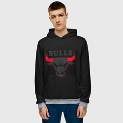 Толстовка-худи мужская CHICAGO BULLS ЧИКАГО БУЛЛС ЯРОСТЬ БЫКА, цвет: 3D-меланж — фото 2