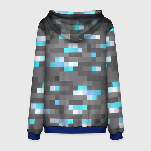 Мужская толстовка АЛМАЗНАЯ РУДА DIAMOND ORE MINCRAFT / 3D-Синий – фото 2