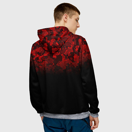 Мужская толстовка BLACK RED CAMO RED MILLITARY / 3D-Меланж – фото 4