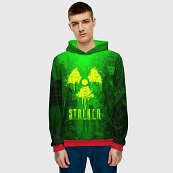 Толстовка-худи мужская STALKER LOGO RADIATOIN NEON TOXIC, цвет: 3D-красный — фото 2