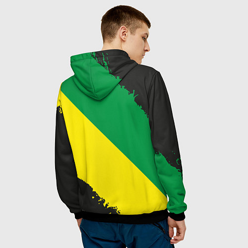 Мужская толстовка JDM GREEN YELLOW LOGO / 3D-Черный – фото 4