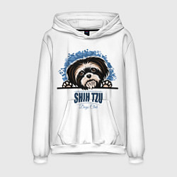 Толстовка-худи мужская Ши-Тцу Shih-Tzu, цвет: 3D-белый