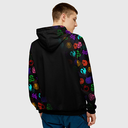 Мужская толстовка МЕЛИОДАС 7 СМЕРТНЫХ ГРЕХОВ ЦВЕТНОЙ / 3D-Черный – фото 4