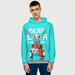 Толстовка-худи мужская Олень в свитере с оленями, цвет: 3D-меланж — фото 2
