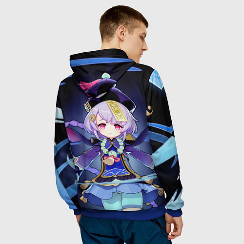 Мужская толстовка Ци Ци - Геншин импакт / 3D-Синий – фото 4