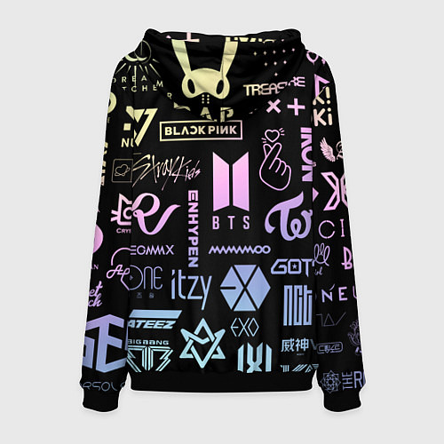 Мужская толстовка K-pop лого исполнителей / 3D-Черный – фото 2