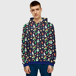 Толстовка-худи мужская Christmas Holiday, цвет: 3D-синий — фото 2