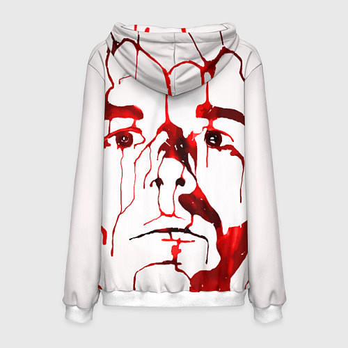 Мужская толстовка Декстер, портрет кровью / 3D-Белый – фото 2