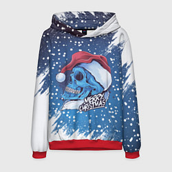 Мужская толстовка Merry Christmas Счастливого Рождества Skull