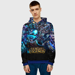 Толстовка-худи мужская LEAGUE OF LEGENDS ЛИГА ЛЕГЕНД ГЕРОИ, цвет: 3D-синий — фото 2