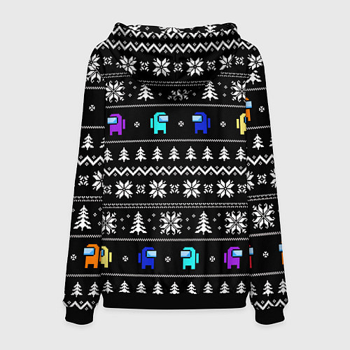 Мужская толстовка Орнамент Among us / 3D-Черный – фото 2