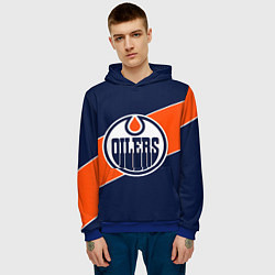 Толстовка-худи мужская Эдмонтон Ойлерз Edmonton Oilers NHL, цвет: 3D-синий — фото 2