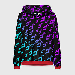 Толстовка-худи мужская JOJOS BIZARRE ADVENTURE NEON PATTERN НЕОН УЗОР, цвет: 3D-красный