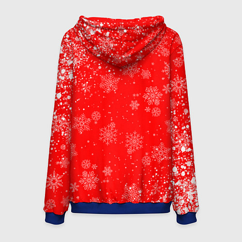 Мужская толстовка НОВОГОДНИЙ ОЛЕНЬ И ЧАШКА КОФЕ / 3D-Синий – фото 2