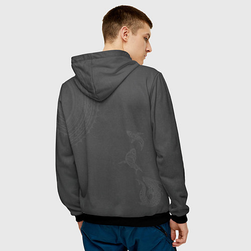 Мужская толстовка Кархародоны цвет ордена / 3D-Черный – фото 4