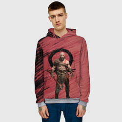Толстовка-худи мужская Кратос God of War, цвет: 3D-меланж — фото 2