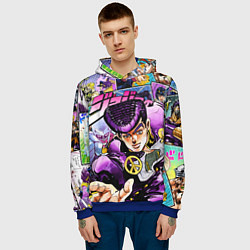 Толстовка-худи мужская JoJos Bizarre Adventure: Josuke, цвет: 3D-синий — фото 2
