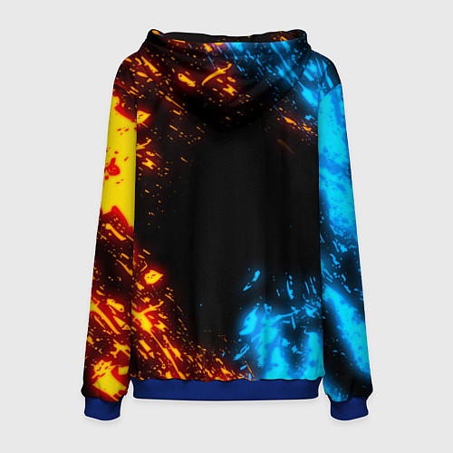 Мужская толстовка СИМВОЛЫ ВЕДЬМАКА ОГОНЬ И ВОДА / 3D-Синий – фото 2
