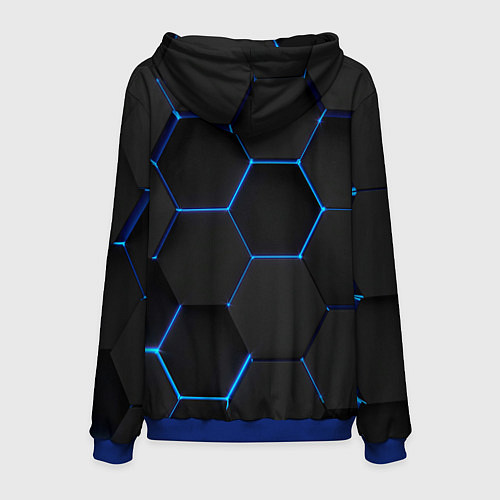 Мужская толстовка BMW blue neon theme / 3D-Синий – фото 2